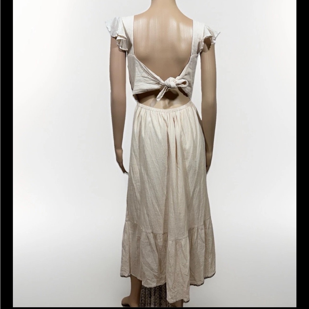 Revolve ASTR Montreal Ruffle Cutout Midi Dress Size Small Boho Cottagecore - Picture 7 of 10